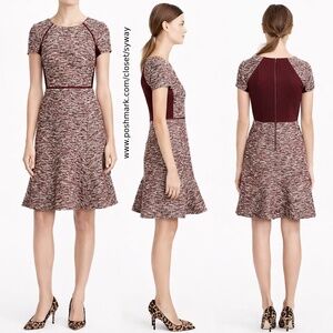 J. Crew Mixed Tweed Metallic Boucle Fit and Flare Dress